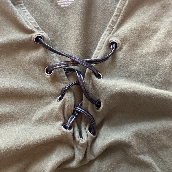 Torrid V Neck‎ Leather Lace Up Tank - Picture 6 of 6